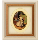 Jean-Étienne Liotard: Miniatur-Porzellanbild 'Schokolade trinkende Dame' (um 1744), gerahmt