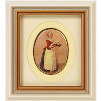 Jean-Étienne Liotard: Miniatur-Porzellanbild 'Schokoladenmädchen' (1743-45), gerahmt