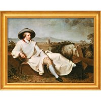 Johann Heinrich Wilhelm Tischbein: Bild 'Goethe in der Campagna' (1786/87), gerahmt