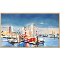 Kirsten Serowski: Bild 'Hafencity' (Original / Unikat), gerahmt
