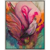 Kristin Preugschat: Bild 'Flamingo Flora' (2025) (Original / Unikat), gerahmt