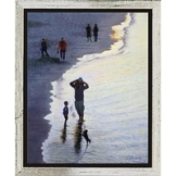 Leo Windeln: Bild 'Abends am Strand von Rügen' (2021) (Original / Unikat), gerahmt