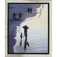 Leo Windeln: Bild 'Abends am Strand von Rügen' (2021) (Original / Unikat), gerahmt