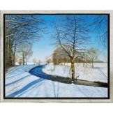 Leo Windeln: Bild 'Flusslandschaft im Winter' (2025) (Original / Unikat), gerahmt