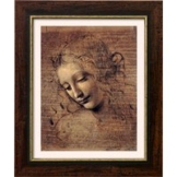 Leonardo da Vinci: Bild 'Frauenkopf' (um 1508), gerahmt