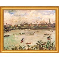 Lovis Corinth: Bild 'Kaisertag in Hamburg, Alster' (1911), gerahmt