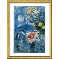 Marc Chagall: Bild 'Abenderinnerung' (1959), Version braun matt-goldfarben gerahmt