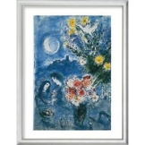 Marc Chagall: Bild 'Abenderinnerung' (1959), Version silberfarben gerahmt