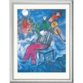 Marc Chagall: Bild 'Le Violoniste Bleu' (1947), gerahmt