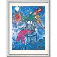 Marc Chagall: Bild 'Le Violoniste Bleu' (1947), gerahmt