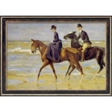 Max Liebermann: Bild 'Reiter und Reiterin am Strand' (1903), gerahmt