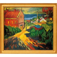 Max Pechstein: Bild 'Das rote Beamtenhaus in Nidden', gerahmt