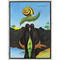 Michael Becker: Bild 'Kreation im Regen' (2025) (Original / Unikat), gerahmt