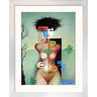 Michael Becker: Bild 'Torso auf Grün' (2025) (Original / Unikat), gerahmt