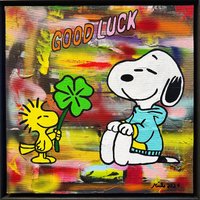 Michael Pfannschmidt: Bild 'GOOD LUCK' (2026) (Original / Unikat), gerahmt