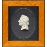 Miniatur-Porzellanbild 'Friedrich Schiller', gerahmt