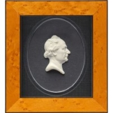 Miniatur-Porzellanbild 'Johann Wolfgang von Goethe', gerahmt