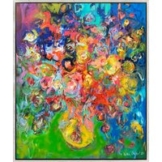 Nicole Leidenfrost: Bild 'Gelbe Blumenvase' (2023) (Original / Unikat), gerahmt