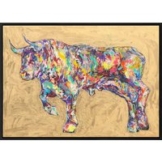 Nicole Leidenfrost: Bild 'Golden Bull' (2022) (Original / Unikat), gerahmt