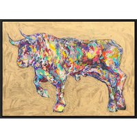 Nicole Leidenfrost: Bild 'Golden Bull' (2022) (Original / Unikat), gerahmt