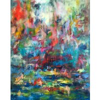 Nicole Leidenfrost: Bild 'Schmetterlinge im Sommer' (2023) (Original / Unikat), auf Keilrahmen