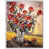 Nikolaus von der Assen: Bild 'Rote Rosen I' (2024) (Original / Unikat), gerahmt