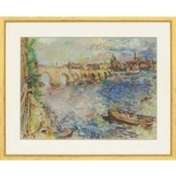 Oskar Kokoschka: Bild 'Prag, Karlsbrücke' (60er-Jahre), gerahmt