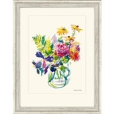 Oskar Kokoschka: Bild 'Sommerblumen im Glaskrug', 1969, gerahmt