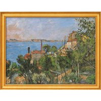 Paul Cézanne: Bild 'Das Meer bei L´Estaque' (1876), gerahmt