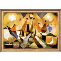 Paul Klee: Bild 'Segelschiffe den Sturm abwartend' (1917), gerahmt