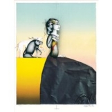 Paul Wunderlich: Bild 'Schöne Dame gut bewacht', ungerahmt