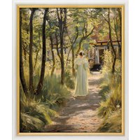 Peder Severin Kroyer: Bild 'Marie, die Frau des Künstlers, auf einem Gartenweg' (1895), gerahmt