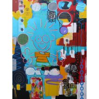 Peter Elsner: Bild 'Big Blue Sky' (Original / Unikat), auf Keilrahmen