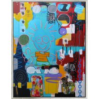 Peter Elsner: Bild 'Big Blue Sky' (Original / Unikat), gerahmt