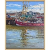Peter Witt: Bild 'Fischkutter in Büsum' (2024) (Original / Unikat), gerahmt