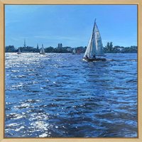 Peter Witt: Bild 'Segeln auf der Außenalster' (2026) (Original / Unikat), gerahmt