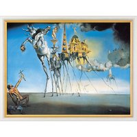 Salvador Dalí: Bild 'Die Versuchung des Heiligen Antonius' (1946), gerahmt