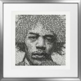 SAXA: Bild 'Jimi Hendrix' (2022), gerahmt