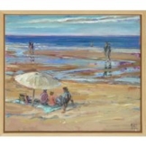 Sibylle Bross: Bild 'Am Strand' (2022) (Original / Unikat), gerahmt