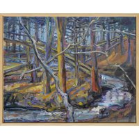 Sibylle Bross: Bild 'Bannwald' (2020) (Original / Unikat), gerahmt