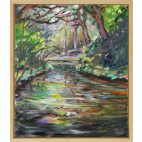 Sibylle Bross: Bild 'Ruhiges Wasser' (2024) (Original / Unikat), gerahmt