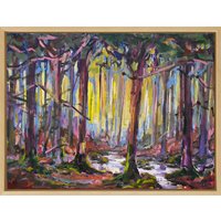 Sibylle Bross: Bild 'Waldbach' (2025) (Original / Unikat), gerahmt