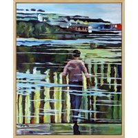 Simone Westphal: Bild 'Du im Wasser' (2016) (Original / Unikat), gerahmt