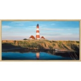 Susanne Wind: Bild 'Leuchtfeuer Westerhever' (2017) (Original / Unikat), gerahmt