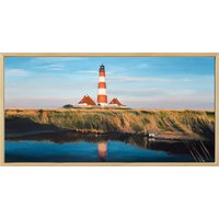 Susanne Wind: Bild 'Leuchtfeuer Westerhever' (2017) (Original / Unikat), gerahmt