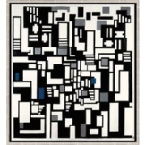 Theo van Doesburg: Bild 'Komposition IX, Opus 18 (Abstraktion der Kartenspieler)' (1917), gerahmt