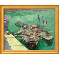 Vincent van Gogh: Bild 'Rhonebarken' (1888), gerahmt