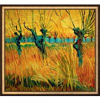 Vincent van Gogh: Bild 'Weiden bei Sonnenuntergang' (1888), gerahmt