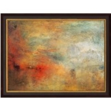 William Turner: Bild 'Sonnenuntergang über einem See' (1840), gerahmt