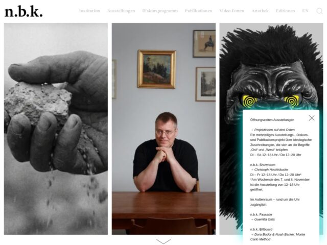 Startseite der Website von New Berlin Art Society